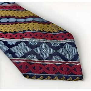True Vintage Tie Red Yellow Blue Stripe Art to Wear Bright Bold 1970s‎ 3.5x59"